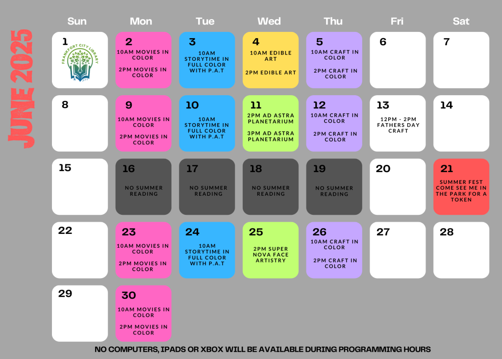June 2025 SRP Calendar
