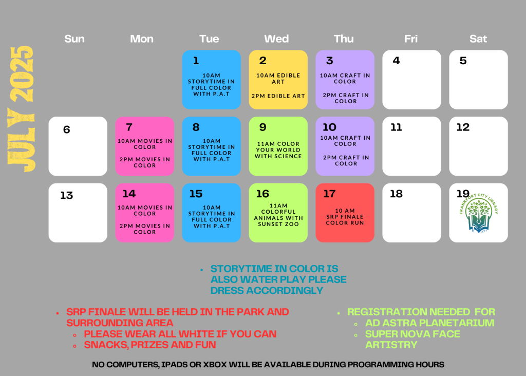 July SRP Calendar